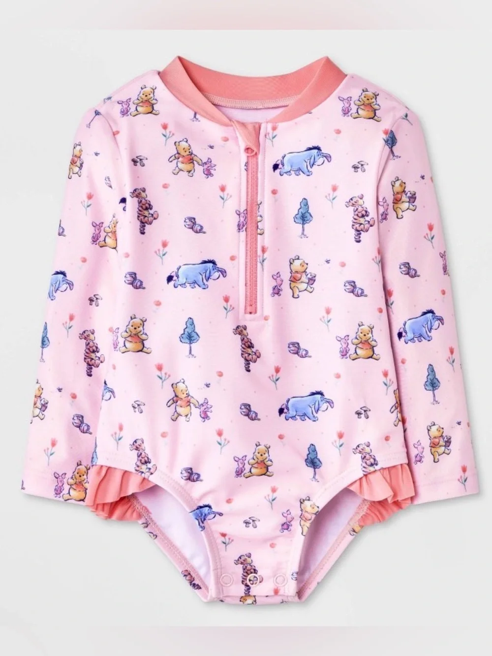 •DISNEY•NWT LIGHT PINK BABY GIRLS' DISNEYS WINNIE THE POOH ONE PIECE RASHGAURD